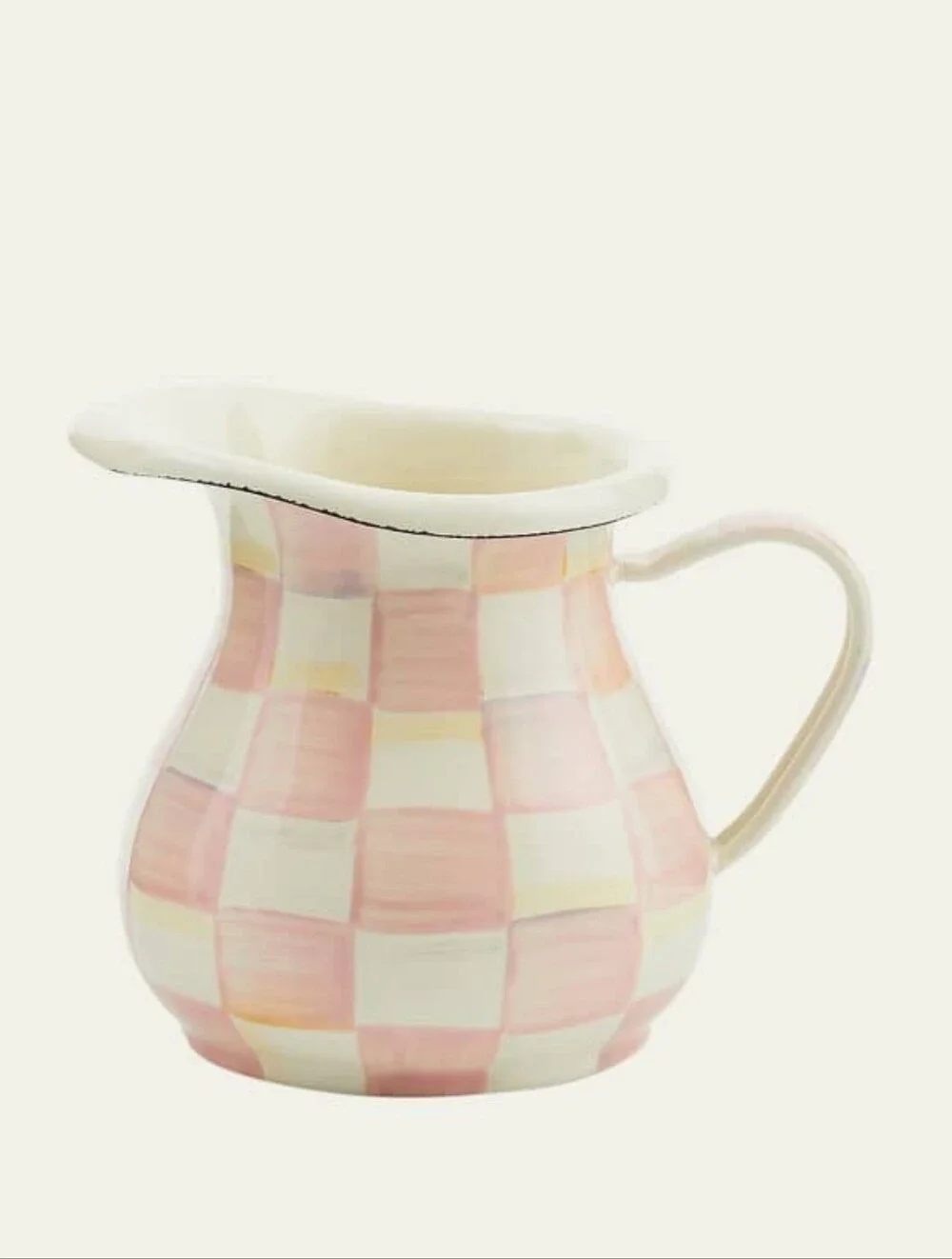 Mackenzie-Childs Rosy Check Enamel Creamer